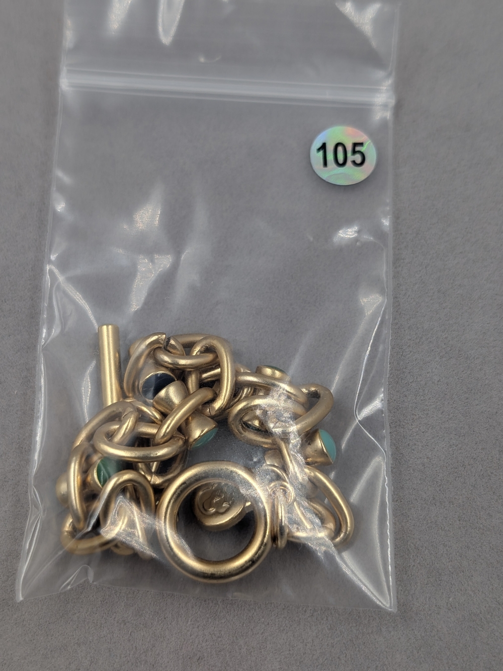 Spartina 449 Gold Tone Multi-Color Enamel Accent Toggle Link Bracelet m105 - Picture 9 of 9